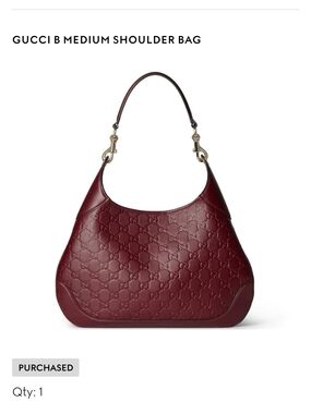 Gucci B Medium Leather Shoulder Bag